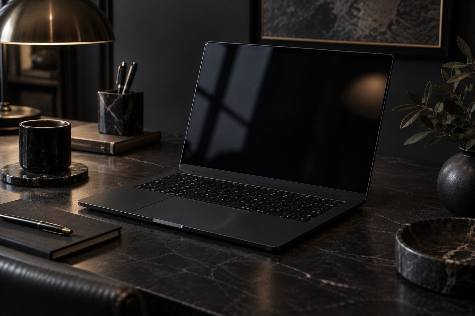 Laptop in a contemporary office